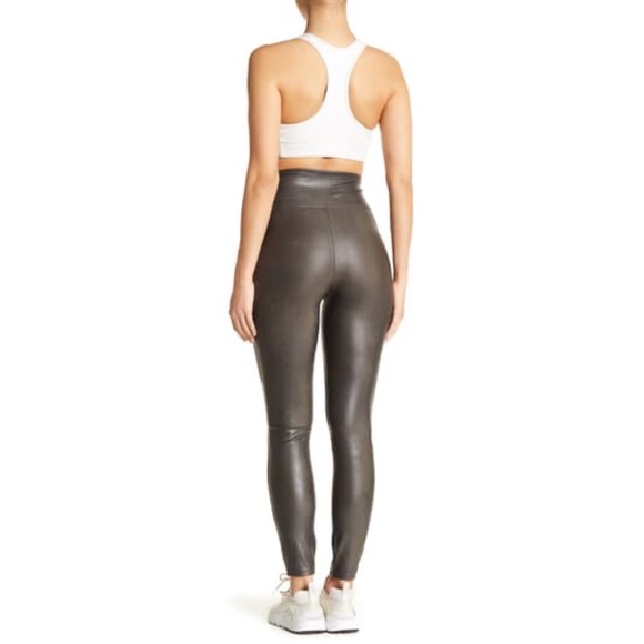 Spanx Faux Leather Leggings in Color Gunmetal - Picture 2 of 4